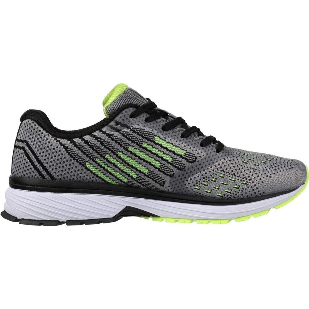 Men's Grey Green Supportive Running Shoes Cushioned Athletic Lace Up Sneakers - Picture 5 of 6